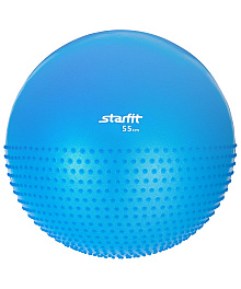 Мяч гимнастический полумассажный STARFIT GB-201 (антивзрыв), серый/синий