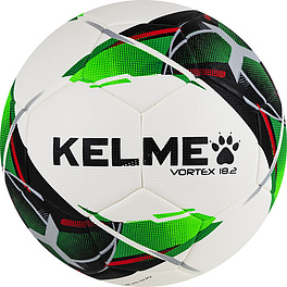 Мяч футб. KELME Vortex 18.2, 8101QU5001-127, р.5, 32 панели, ПУ, термосшивка, бело-зеленый