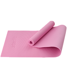 Коврик для йоги и фитнеса FM-101, PVC, 183x61x0,8 см, розовый пастель